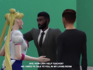BLONDE STUDENT IN TEACHER'S ROOM CHEATS ON HER BOYFRIEND