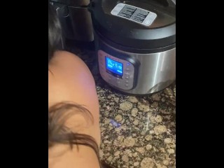 Fat booty Latina takes BBC in kitchen