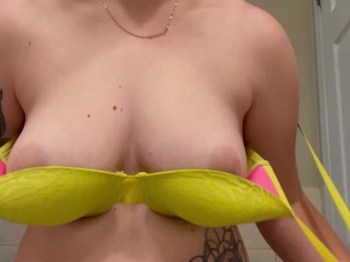 Changing and taking off my bra