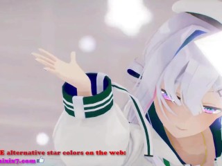 HoloLive Amane Kanata Hentai Undress Sex Dance Vtuber Angel Small Tits Creampie MMD 3D Purple Star