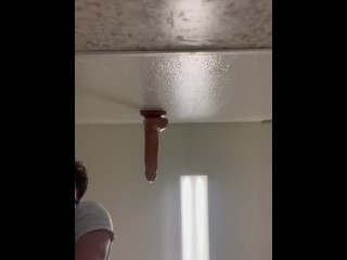 CAUGHT Masturbating Horny FTM Trans Man Fucks himself with Dildo in Public Restroom