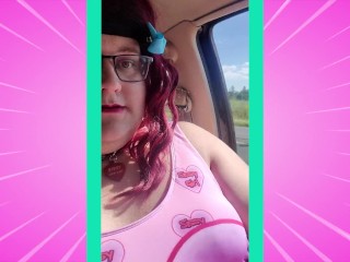 Chub trans/sissy looks under hood in sissy swim suit! - Dare