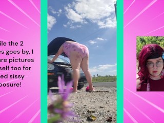Chub trans/sissy looks under hood in sissy swim suit! - Dare