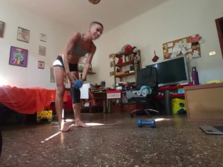 Stoner Workout! Long morning training and smoking. Cardio warm up & Biceps destroyer.