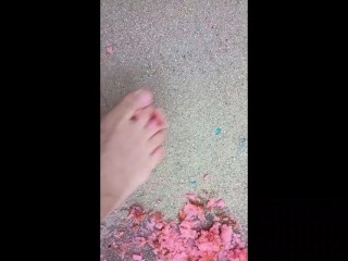 FEET: Stomping on the Grape. Entire video available onlyfans/eileenwournousx