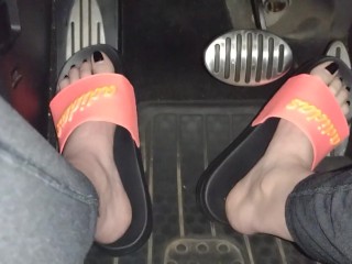 Pedal pumping in my Adidas slides