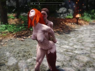 Skyrim Short - Breton caught by nord lesbian masturbation with commentary