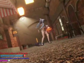 Keqing Genshin Impact Undress Dance and Street Sex at Night Hentai Creampie MMD 3D Purple Hair