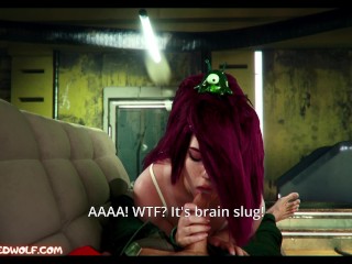 Brain slug controlled Leela gets a double cumshot from Fry - MollyRedWolf