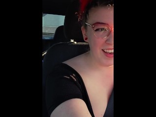 Cashier Flirts With Me While I'm Cumming?! Lush Vibrator in Drive Thru Vlog