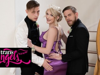 TRANS ANGELS - Izzy Wilde Takes Cole Church's & Steve Rickz's Dicks From Behind At The Prom Night