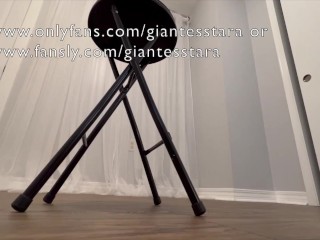 Giantess Elastic Girl plays with a shrunken couple