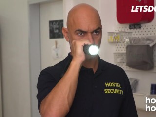 Big Ass Blonde Lilly Bella Ends Up Fucking The Security Guard - HORNY HOSTEL