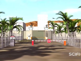 Sci-fi BDSM. Horny young blonde likes to fucks with shemale humanoid android