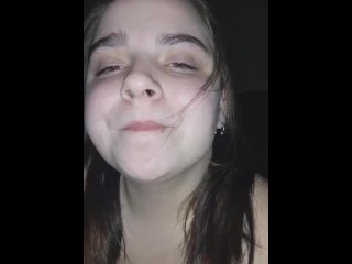 Stepsister drinks my cum on snapchat