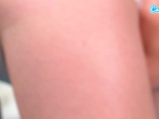 Tiny Blonde Teen Intense Orgasm With Theragun Vibrator