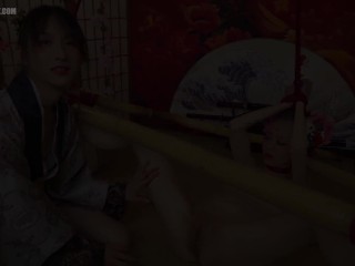 AB096 Petite oiran's first rope bondage training -squiting (Chinese and English subtitles)