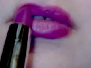 Purple Lipstick Smoking with Black latex gloves ( FAN VIDEO ) special thanks!