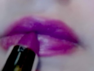 Purple Lipstick Smoking with Black latex gloves ( FAN VIDEO ) special thanks!