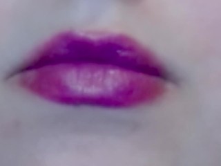 Purple Lipstick Smoking with Black latex gloves ( FAN VIDEO ) special thanks!