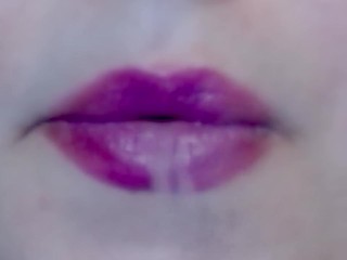 Purple Lipstick Smoking with Black latex gloves ( FAN VIDEO ) special thanks!