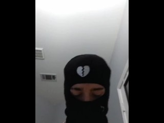 Masked man moans for you while playing with his cock *Moaning, Whimpering*