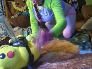 cute sissy sucks and rides his pikachu