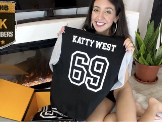 Unpacking 50k Subscribers Pornhub Box, Dirty Talk and Fitting - Katty West