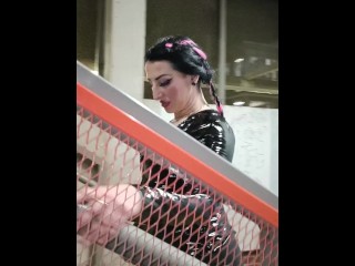 Real Public Latex Walking by Mistress
