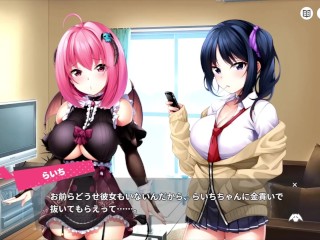 【H ANIME】日焼け跡がエロい♡巨乳美女のドットエロアニメ 同人アニメ フェラ 中出し