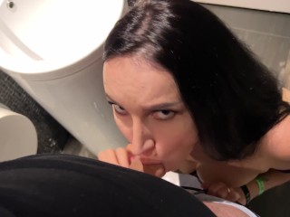 HORNY69RABBITS Beauty girl  fucks and sucks a stranger's dick in the toilet of a nightclub