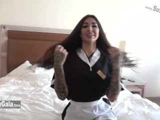 ROOM SERVICE ROUGH SEX - Room Service roleplay fucking for money  - Susy Gala & Nick Moreno