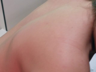 riding a dildo in bathtub while two guys watch me