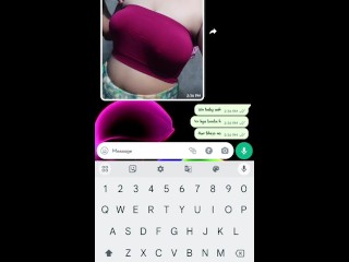 WhatsApp chatting with horney girlfriend ..wanks my dick in bathroom