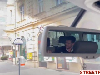 StreetFuck -Traveling Horny Couple Offers Creampie to Taxi Driver