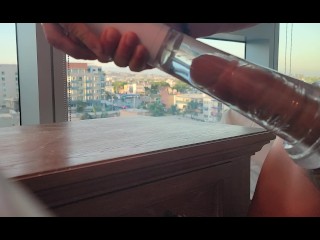 FELT AMAZING! Stuffing and cumming in my clear suction/vibration pussy