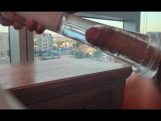 FELT AMAZING! Stuffing and cumming in my clear suction/vibration pussy