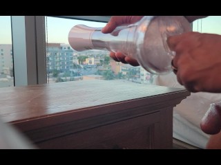 FELT AMAZING! Stuffing and cumming in my clear suction/vibration pussy