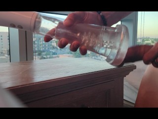 FELT AMAZING! Stuffing and cumming in my clear suction/vibration pussy