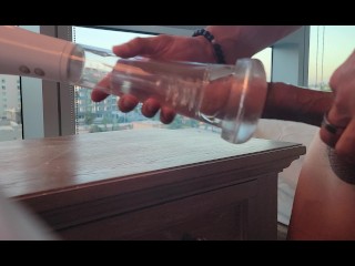 FELT AMAZING! Stuffing and cumming in my clear suction/vibration pussy