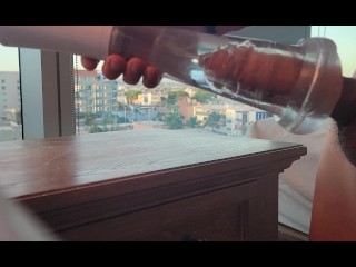 FELT AMAZING! Stuffing and cumming in my clear suction/vibration pussy