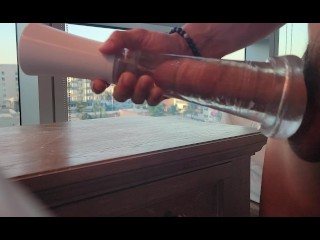 FELT AMAZING! Stuffing and cumming in my clear suction/vibration pussy