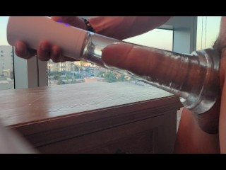 FELT AMAZING! Stuffing and cumming in my clear suction/vibration pussy