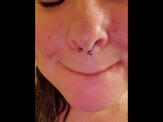 Water droplet on my nose ring!