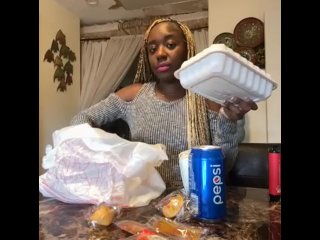 Alliyah Alecia Smoking Vape & Eats Chinese Food Mukbang