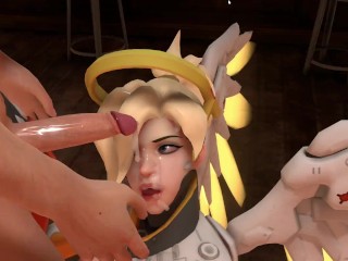 TrueFacials Ultimate Overwatch Mercy gets creampied in the bar