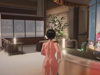 西住し〇と大浴場で濃厚不倫エッチ♡　ハニカム実況