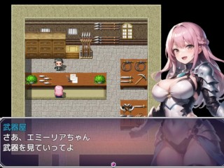 【#02 エミーリア～淫欲の聖騎士(体験版)実況】武器屋や道具屋の店主達にまで中出しセックス、手コキ、バイブ挿入されてしまい・・(ファンタジー同人エロゲー・抜きゲー ) Hentai game