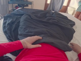 MILF Stepmom Pleasures Injured Stepson To Get The Cum She's Been Craving