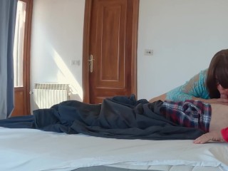 MILF Stepmom Pleasures Injured Stepson To Get The Cum She's Been Craving